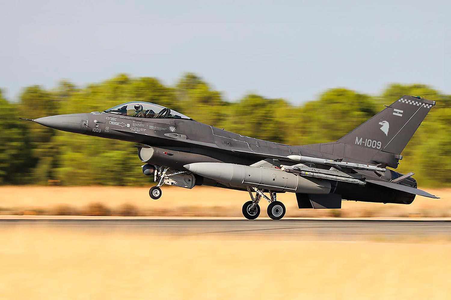 Um dos 24 caças F-16 que serão entregues à Argentina
