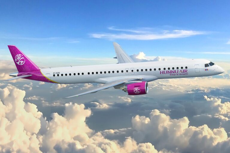 A Hunnu Air arrendou dois E195-E2