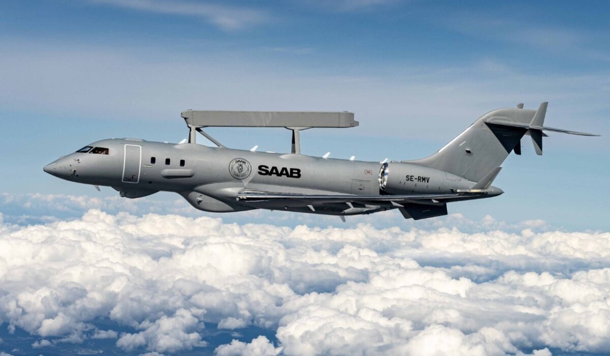 O GlobalEye da Saab usa o jato executivo Global 6000 da Bombardier como plataforma (divulgação)