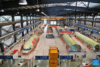 Nova área para equipagem de fuselagens do A321 na China
