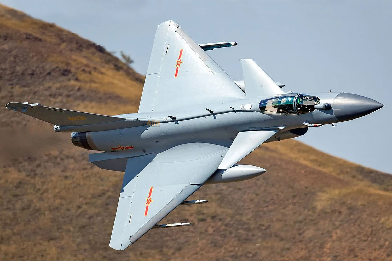 Um caça J-10 da Força Aérea da China
