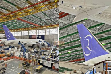 Primeiro 787 da Riyadh Air na fábrica da Boeing