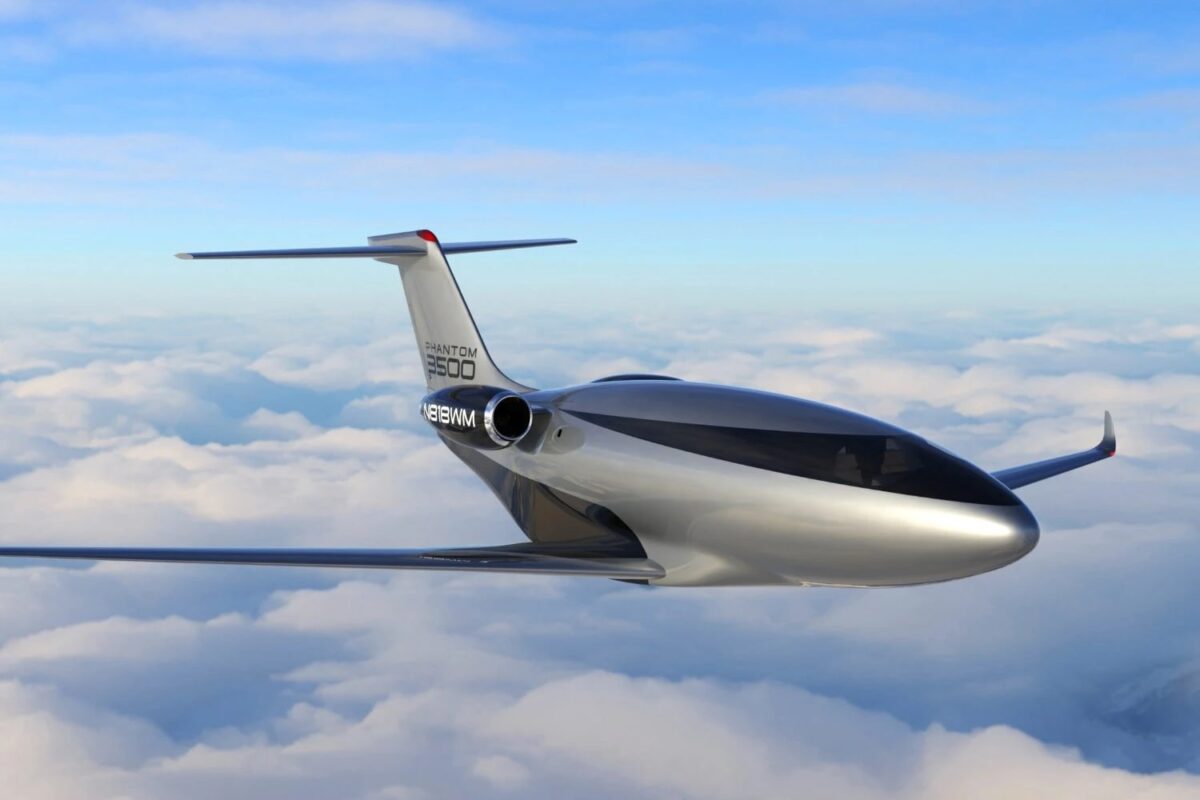 Renderizações do jato executivo Phantom 3500